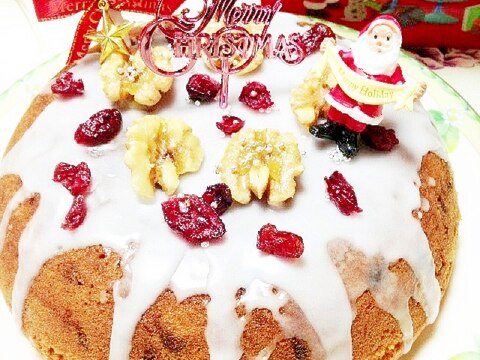 炊飯器で、クリスマス用パウンドケーキ